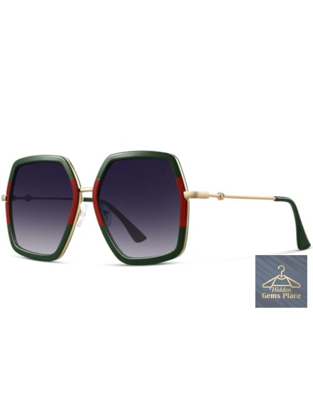 Oversized Hexagonal Sunglasses UV400 Protection Women Fashion Shades